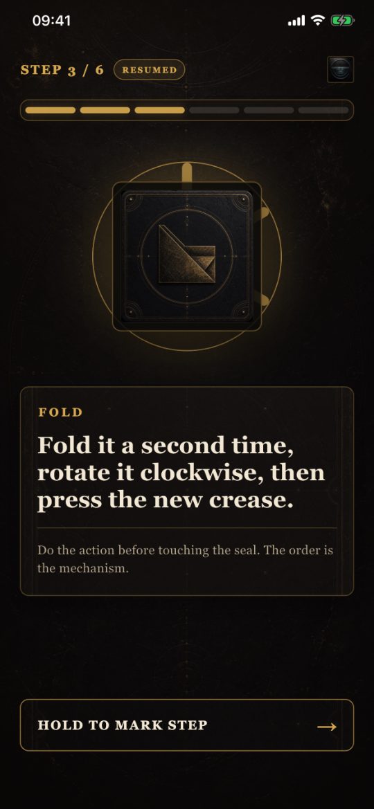 Ritual execution screen